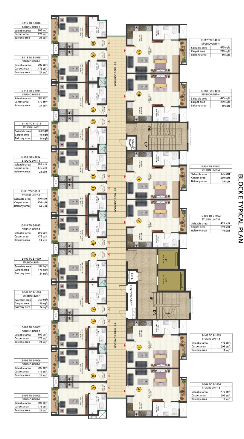 Block E rotated typical