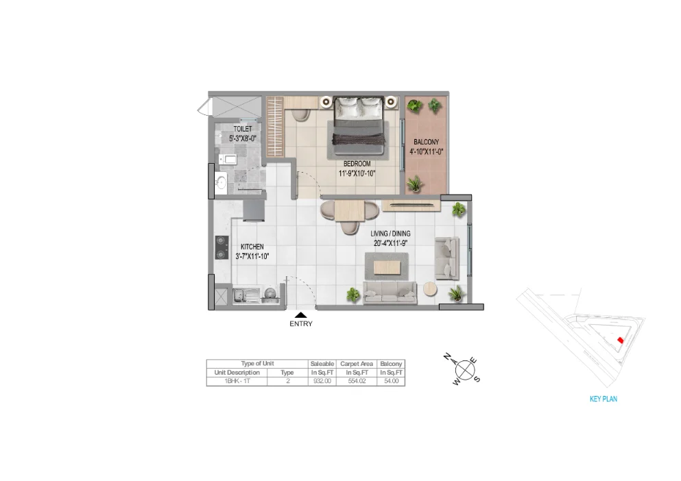 1BHK Type 2