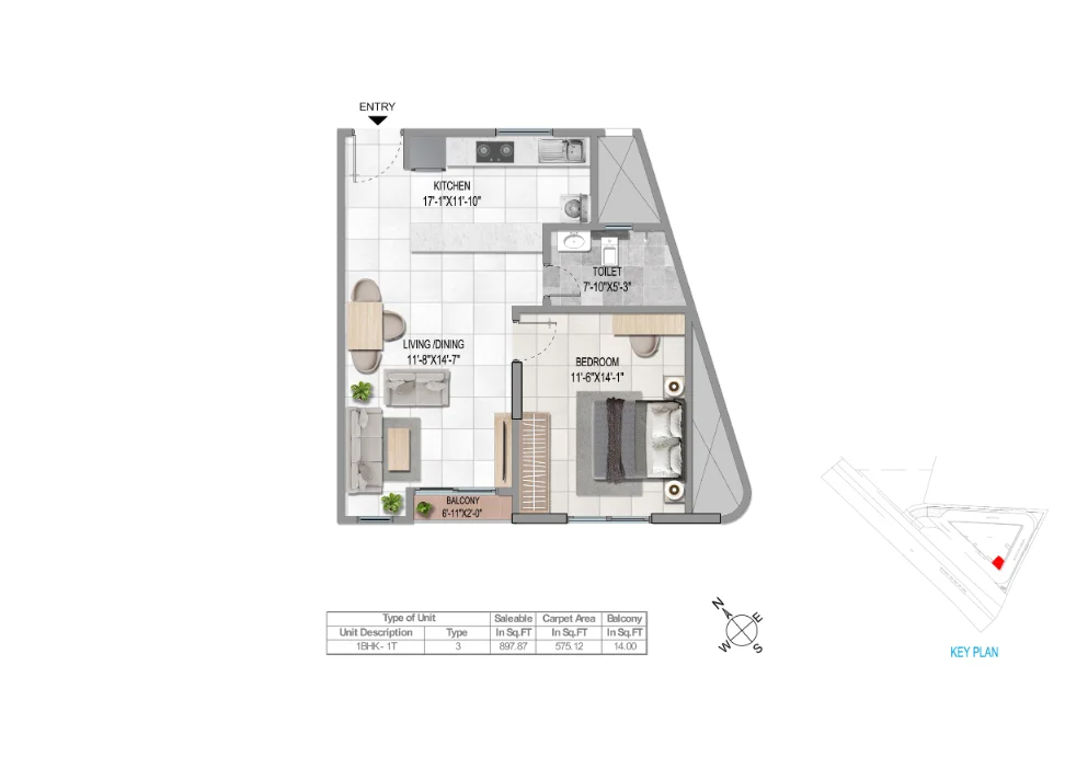 1BHK Type 3